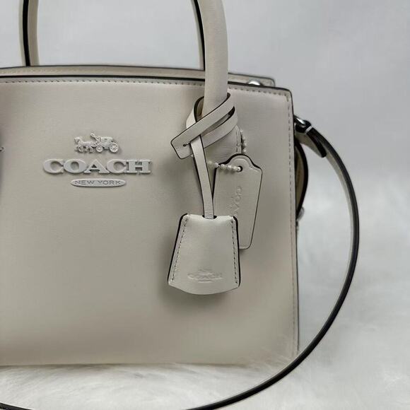 COACH Andrea Carryall Bag Crossbody In Leather/Silver/Chalk CP081 NWT - Picture 10 of 11